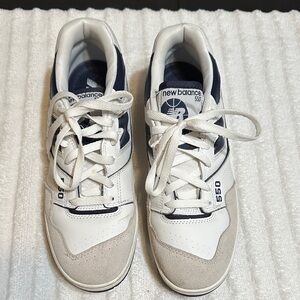New Balance 550 White and Dark Blue Sneakers